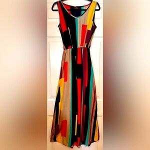 Sun Salutations by Lulus Vintage Maxi Dress M Colorful Lightweight